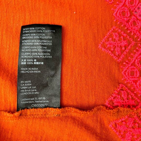 Anthropologie Rica Embroidered Top Size M Sleeveless Ruffled Cotton Easy Comfy - Picture 8 of 9